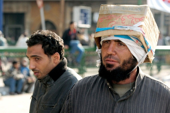 cardboard box helmet