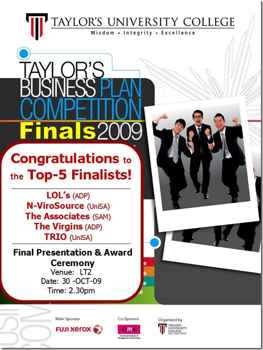 Taylor's Business Plan Competition Top 5 Finalists