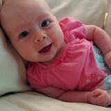 On the couch, four months old. (June)