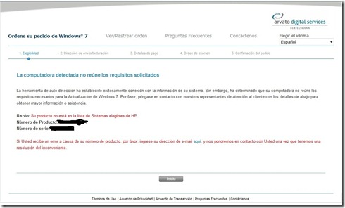 pedido fallido