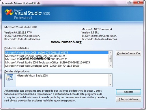 Registro vstudio 2008 en windows 7