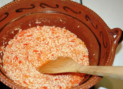 mixture into the rice and