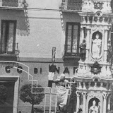 Il Giglio del Sarto. Si noti la statua di Ottaviano Augusto donata dal duce nel 1938 e non ancora inaugurata; anno 1939.