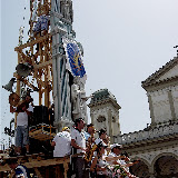 Giglio del Fabbro si esibisce in piazza Duomo, particolare della fanfara; anno 2007.