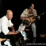 Norman Liebold und Bernd Vollbach: Der Abend, an dem "WortAnKlang" entstand: 13.08.2008 im Café Podcast Bonn.
Sceenshot aus der Videoaufzeichnung von Daniel Becker.