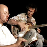 Norman Liebold und Bernd Vollbach: Der Abend, an dem "WortAnKlang" entstand: 13.08.2008 im Café Podcast Bonn.
Sceenshot aus der Videoaufzeichnung von Daniel Becker.