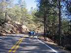 tom danielson is in the white shorts, christian vande velde is in front of him in black.  the guy in blue couldnt corner to save his life.  
20 minutes later the transmission stopped working.  By the time we returned to silver city we only had 1st gear (no second, no reverse).  Poor olde faithful.