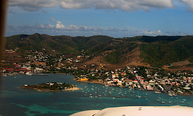The swim starts at the island and goes 1.2 miles around to the left 