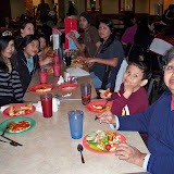 The family enjoying some tasty Gattis pizza