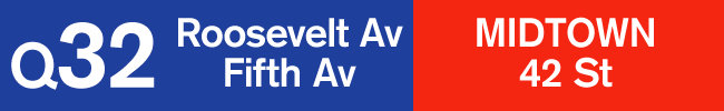 Q32: Roosevelt Avenue, Fifth Avenue: Midtown, 42nd Street