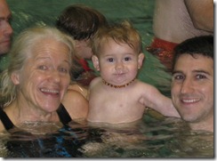 Swimming with Grandma and Daddy