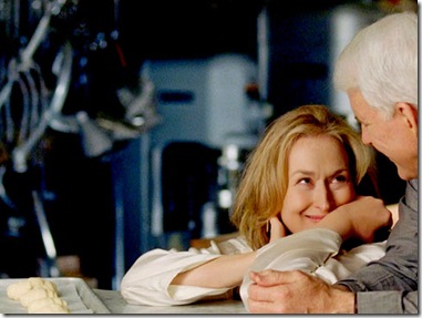 Meryl Streep & Steve Martin on the set of It's Complicated via bon appetite.