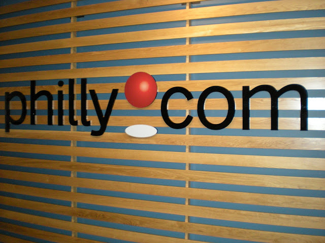 The Philly.com icon that welcomes you to their headquarters on the 35th floor of 1601 Market Street in Center City Philadelphia.