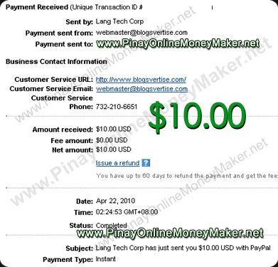 Blogsvertise Payment Proof Make Money Online 4-22-2010 Blogsvertise Payment Proof Make Money Online 4-22-2010
