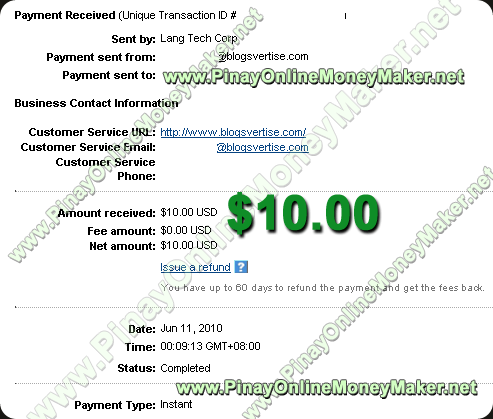 Blogsvertise Payment Proof 2010 June 11th Blogsvertise Payment Proof 2010 June 11th