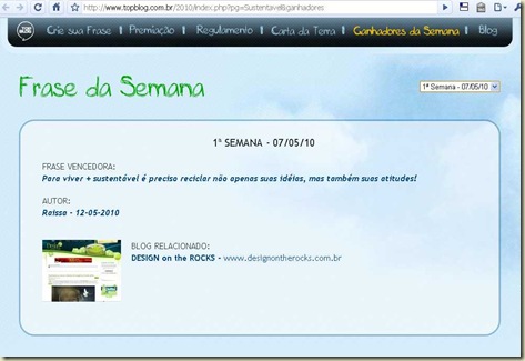 Frase da primeira semana Top Blog Frase da primeira semana Top Blog