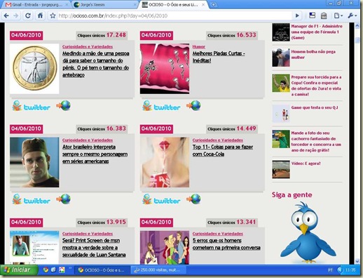 Ocioso meu recorde de visitação em um post Ocioso meu recorde de visitação em um post