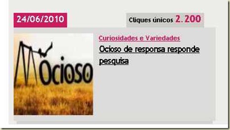 Ocioso responde pesquisa Ocioso responde pesquisa