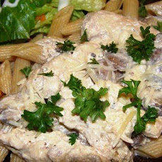 Penne With Chicken and Gorgonzola Cheese