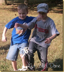 Josiah and his partner ended up perfecting the three legged race and won for their group