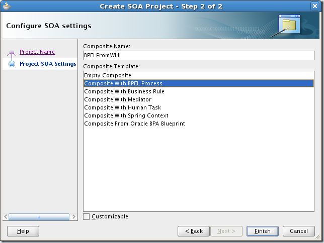 Screenshot-Create SOA Project - Step 2 of 2