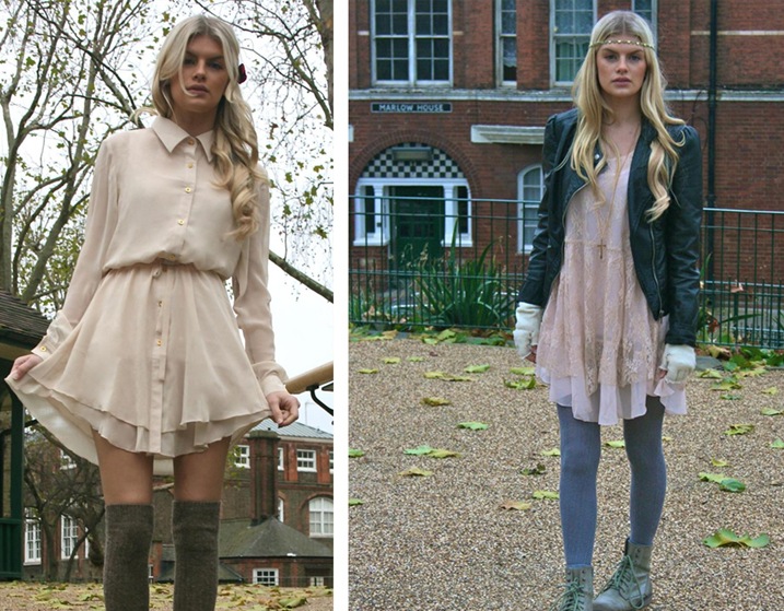 Two outfits from the 'never fully dresse' collection Two outfits from the 'never fully dresse' collection