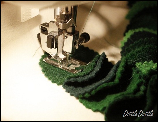 Sewing a Christmas tree pillow