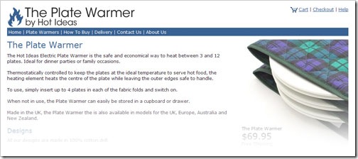 photograph showing electricplatewarmer.com website photograph showing electricplatewarmer.com website