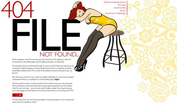 Eroticachallenge网站的404出错页面设计