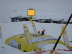 Huge inflatable mattress in Verbier so that you don't get hurt trying out jumps