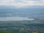 Yverdon, with Neuchatel lake and alps