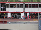 Very quiet in the pit lane. Camera man prob wondering what to record...