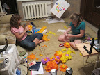 making paper flowers for the children's event