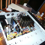 The Tuniq Tower fits in the case - barely! It clears the case side by about 5mm. I'm not proud of my cable management. Something to work on in the future.