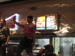 Our waiter dancing
