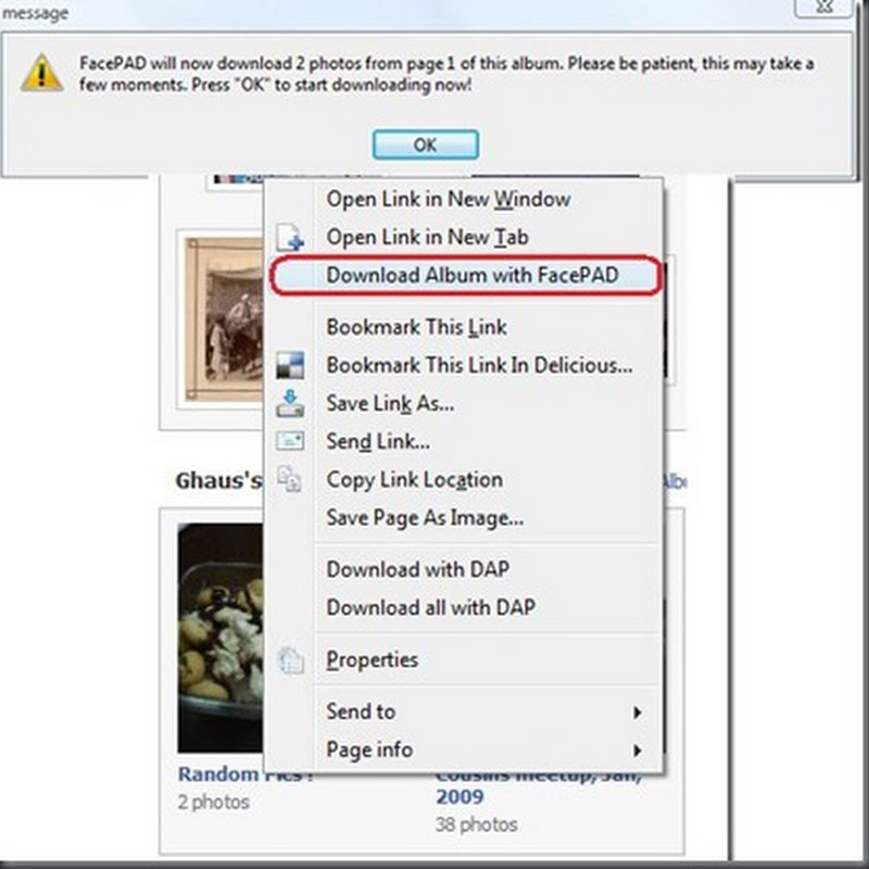 HOW TO DOWNLOAD FACEBOOK ALBUM BY FACEPAD