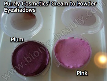 Cream to powder eye shadows in pink and plum