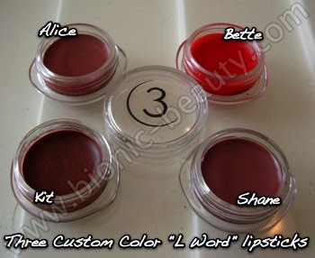 The L Word TV show inspired lipsticks by Three Custom Color cosmetics