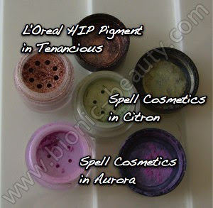 Pink, bronze and green spring eyeshadow look