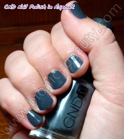 Bionic Beauty swatch and review - CND nail polish in Asphalt