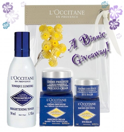 Bionic Beauty giveaway - L'Occitane Immortelle Skincare Discovery Set