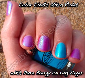 Color Club nail polish in Pure Energy and Ultra Violet