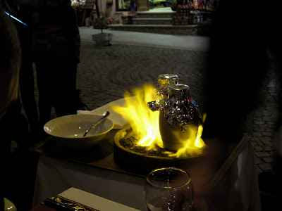 Our food came out in these clay pots.  They broke open the pot to serve us the meal