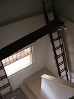 Drywall all cleaned up in the stairwell