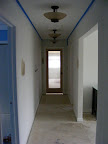 Upstairs hallways with master bedroom door installed