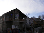 Back of the house with decks and railings up