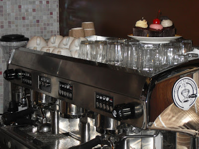 The espresso machine at Little Cupcakes