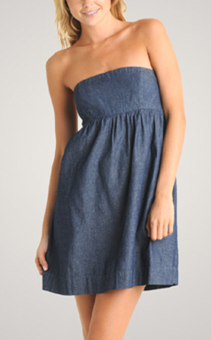 F21 denim strapless