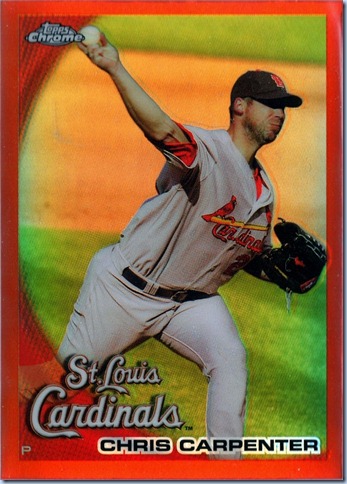 2010 Topps Chrome Carpenter Orange Refractor