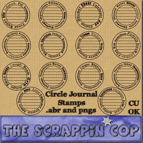Free "Circle Journal Sentiment Stamps" from The Scrappin Cop - {CU}